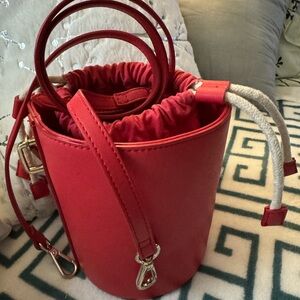 Red Vegan Bucket Bag